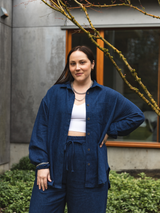 cotton natural fiber chambray button up