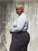 MELANGE GREY DAVIE MOCKNECK