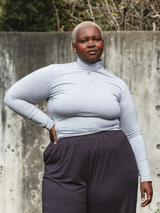 MELANGE GREY DAVIE MOCKNECK