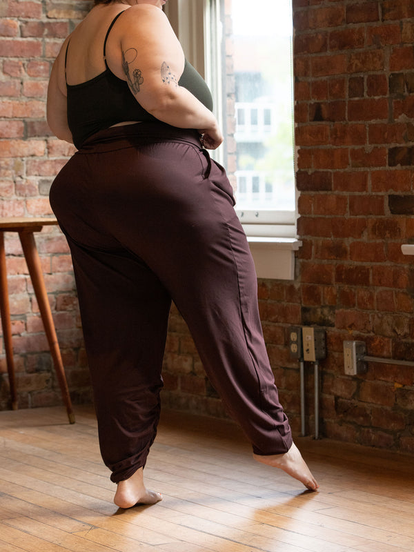 Free Label cherry cola sunday pant, bamboo harem pant made in canada plus size
