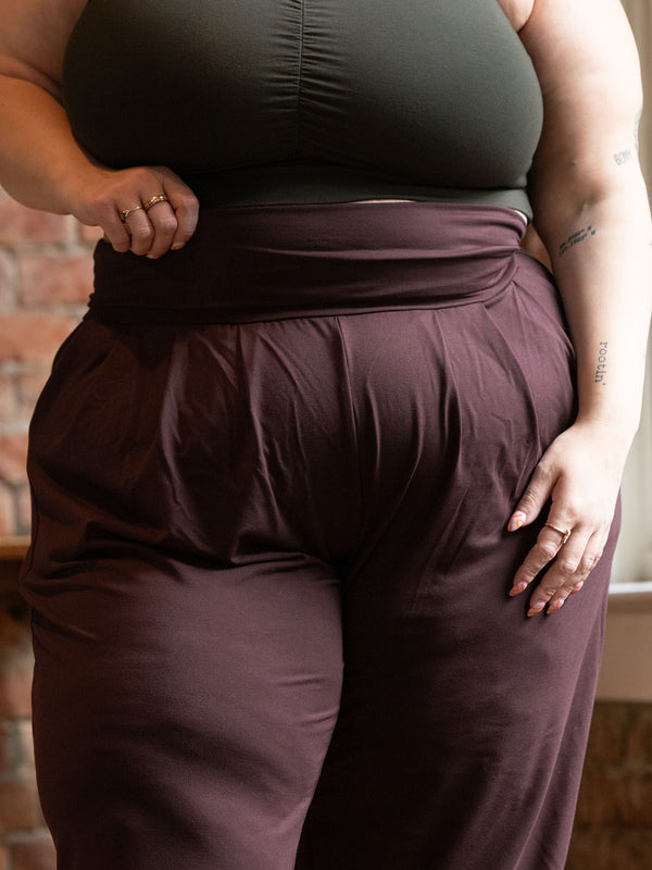Free Label cherry cola sunday pant, bamboo harem pant made in canada plus size