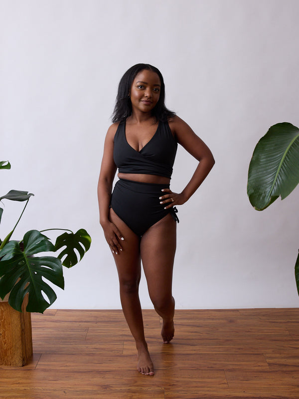 Reversible Swim Bottoms - Black - Plus Size - Free Label Swim - SS23