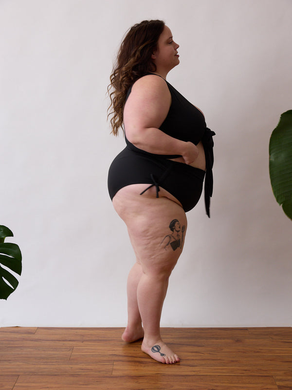 Reversible Swim Bottoms - Black - Plus Size - Free Label Swim - SS23