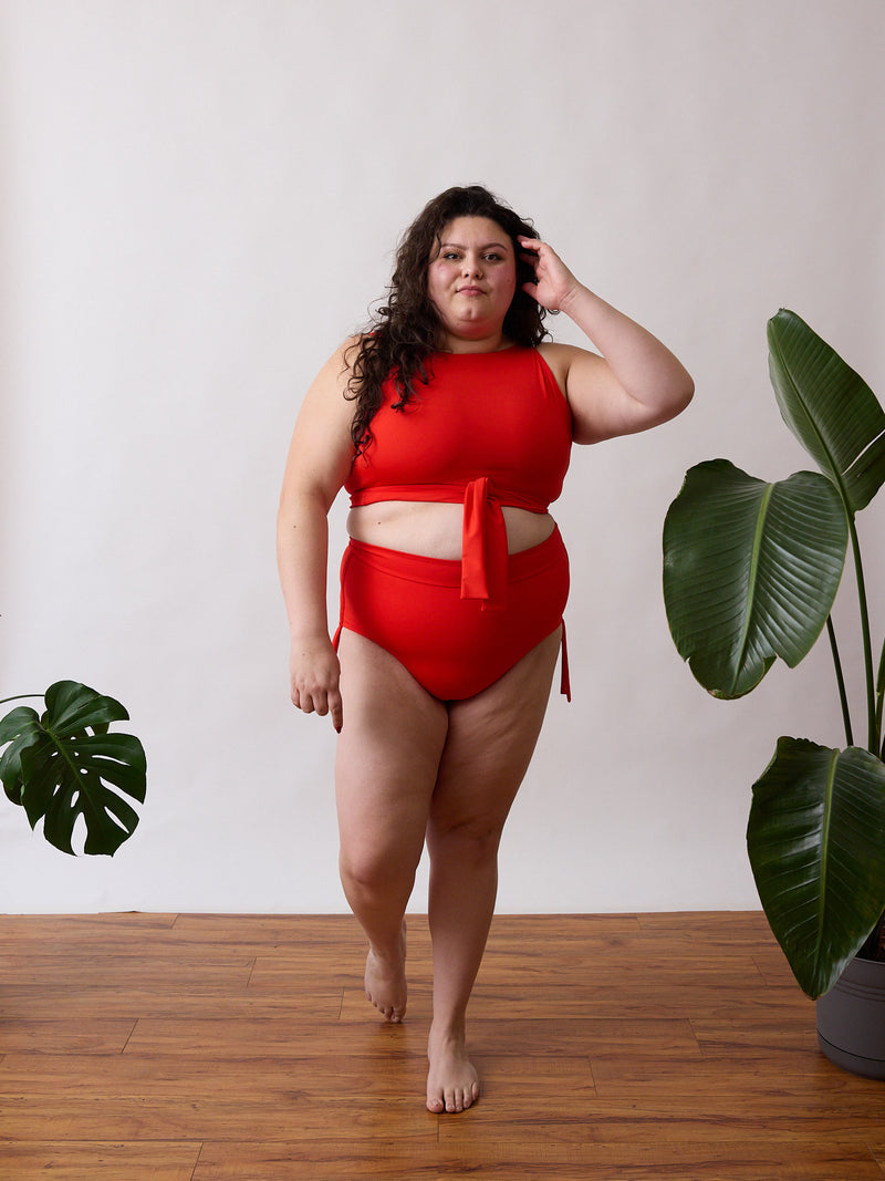 Red Swimsuit - Two Piece - Ethical Clothing - Made in Canada - Size Inclusive 