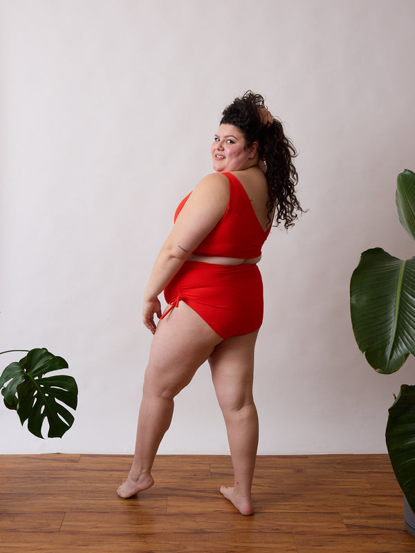 Red Swimsuit - Two Piece - Ethical Clothing - Made in Canada - Size Inclusive 