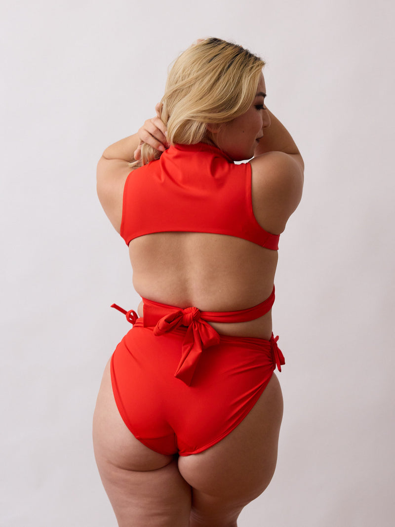 Red Swimsuit - Two Piece - Ethical Clothing - Made in Canada - Size Inclusive