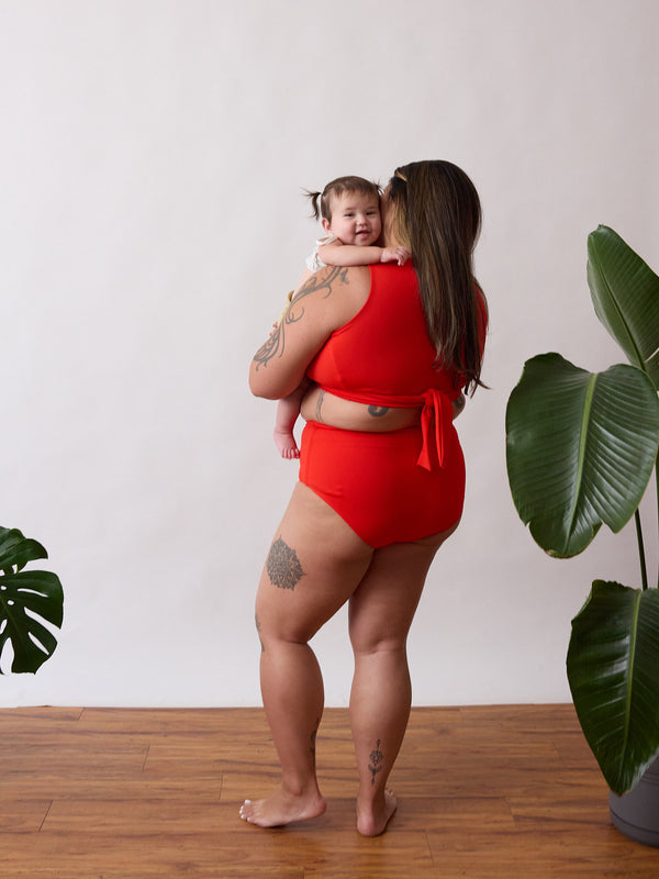 Reversible Swim Bottoms - Red - Plus Size - Free Label Swim - SS23