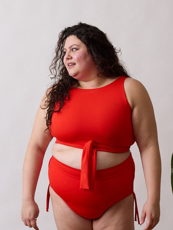 Free Label Swim - Red Baywatch - Plus Size Swimwear - Made in Canada