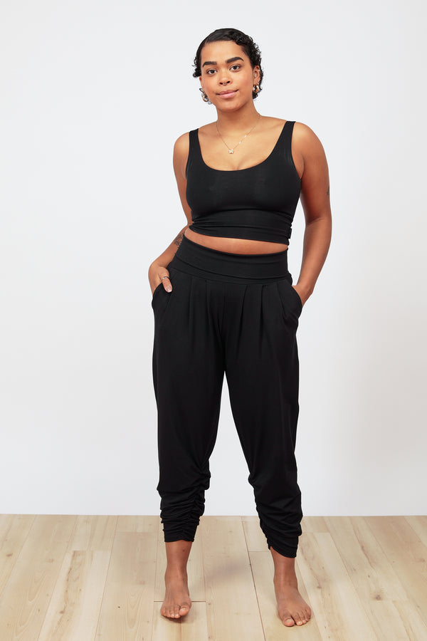 Black Cropped Sunday Pant Free Label Ethical Clothing