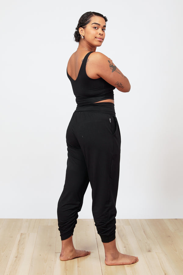 Black Cropped Sunday Pant Free Label Ethical Clothing
