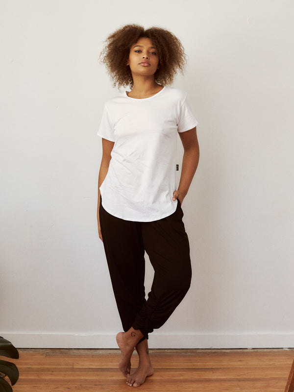 Black Cropped Sunday Pant Free Label Ethical Clothing