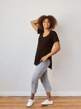 Black Jaimee Tee made in Canada with Supima Cotton