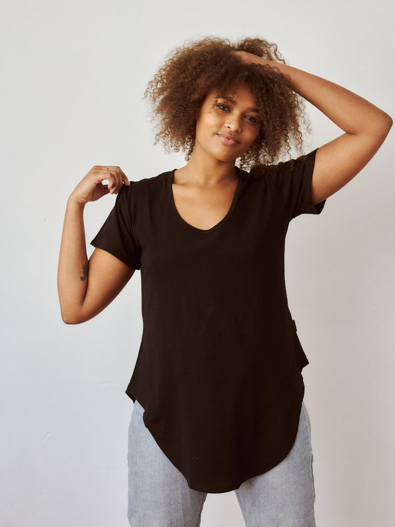 Black Jaimee Tee made in Canada with Supima Cotton