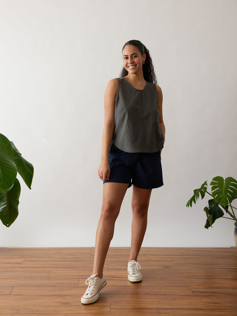 Ethically Made Tank Top - Free Label Millie Tank - Dark Green Tank
