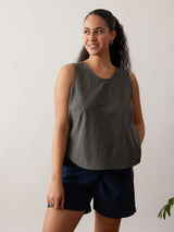 Free Label Spring/Summer 2023 Collection, Cotton Crepe and Supima Cotton - Dark Green Tank Top - Millie Tank