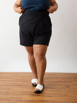4X Cotton Crepe Shorts - Black Wrap Shorts - Size Inclusive Clothing - Based in Vancouver, BC