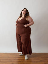 High waisted bamboo wide leg pant plus size