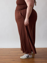 High waisted bamboo wide leg pant plus size