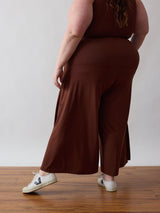 High waisted bamboo wide leg pant plus size