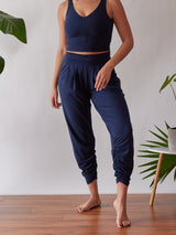 NAVY SUNDAY CROP IN BAMBOO FABRIC