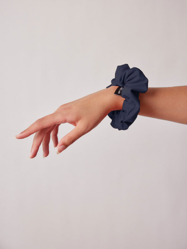 NAVY BAMBOO SCRUNCHIE